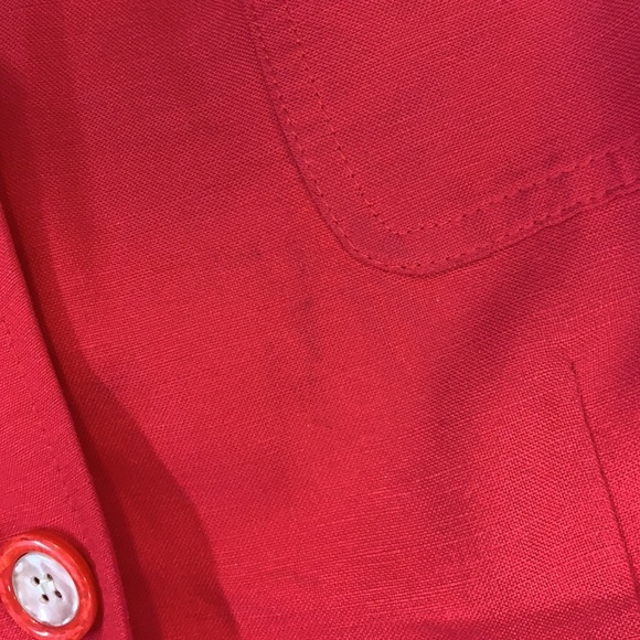 Le Suit Red Linen combo jacket size 12 - Picture 7 of 7